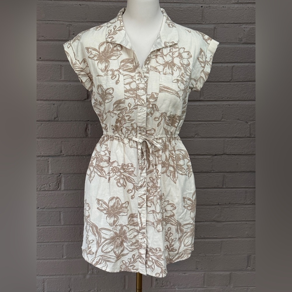 Japna linen blend floral print dress S